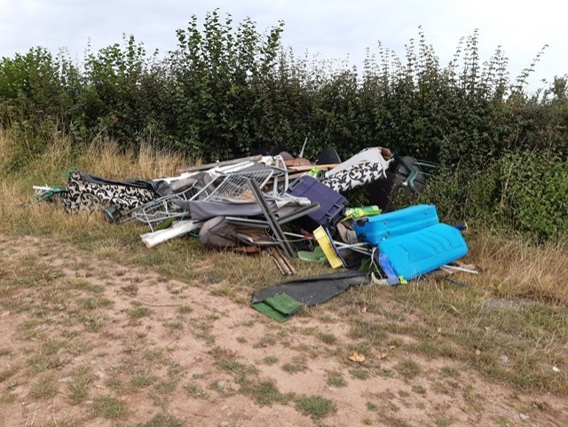 Fly tip in field