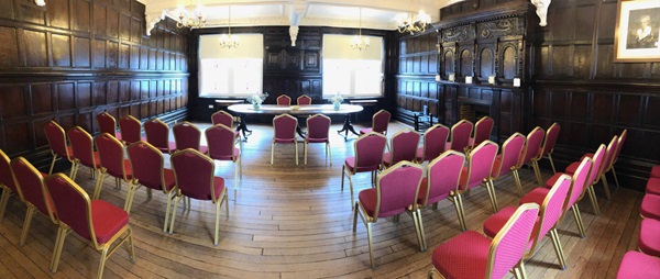 Hereford Town Hall Oak Room, view from the back.