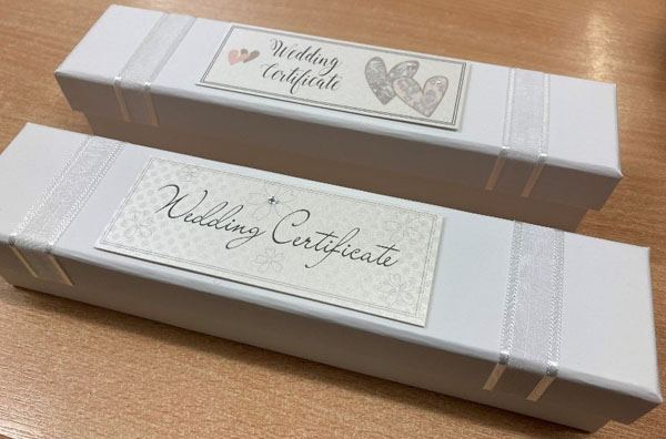 Wedding certificate boxes