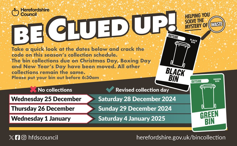 Bin collection changes for Christmas 2024