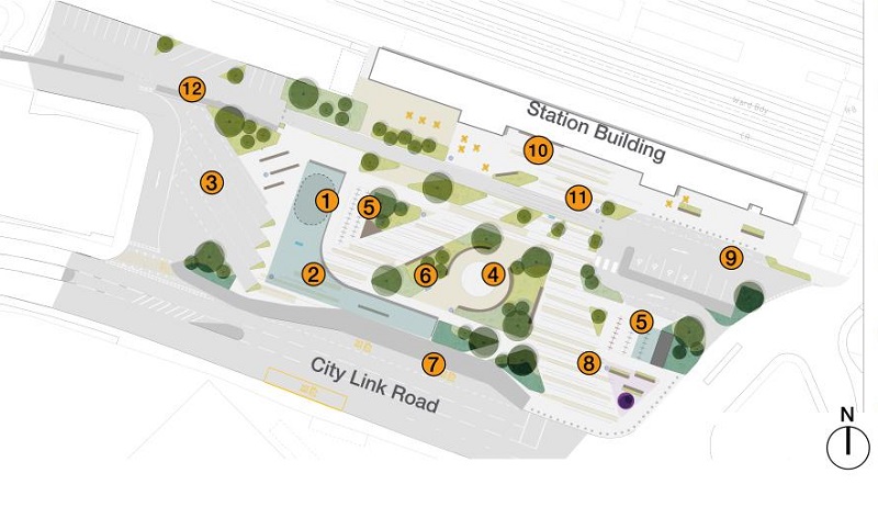 Facilities map Hereford Transport Hub no key